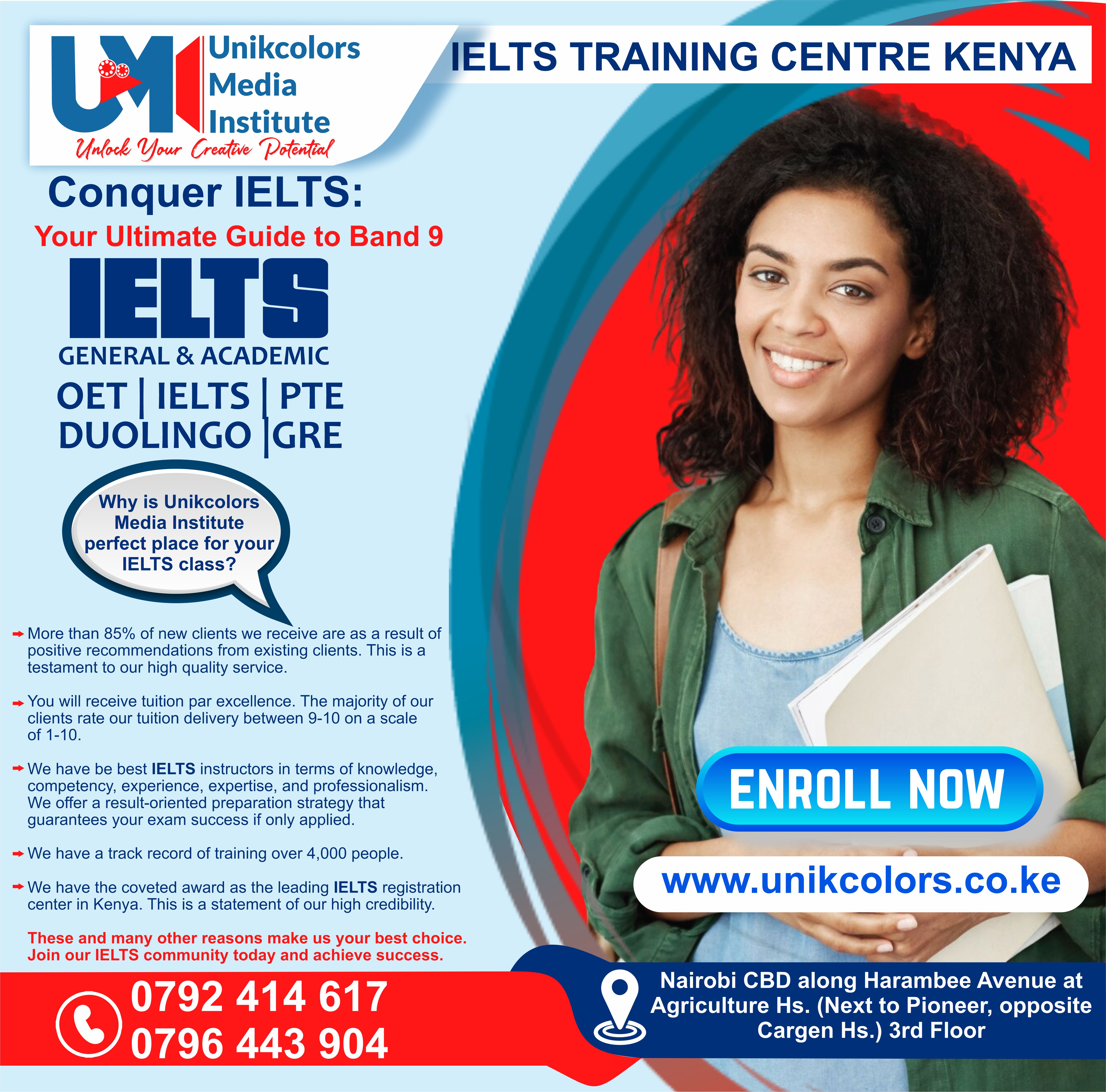 IELTS TRAINING CENTRE KENYA - IELTS PREPARATION | OET | TOEFL | PTE | GRE | DUOLINGO